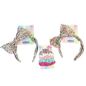 Scünci Floral Hair Accessory Set – 2 Headbands & 5-Piece Scrunchie Pack (NWT)